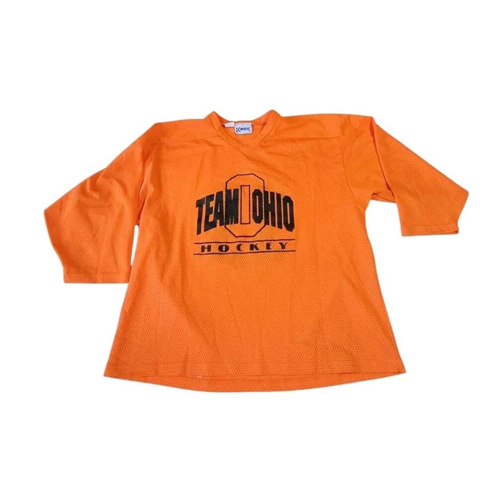 Vintage Team Ohio Hockey Jersey #11 Kobe Sportswear Orange 2XL With Flaws